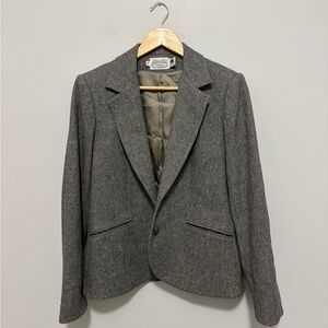 VINTAGE The Villager Wool Blend Grey Blazer Size 12